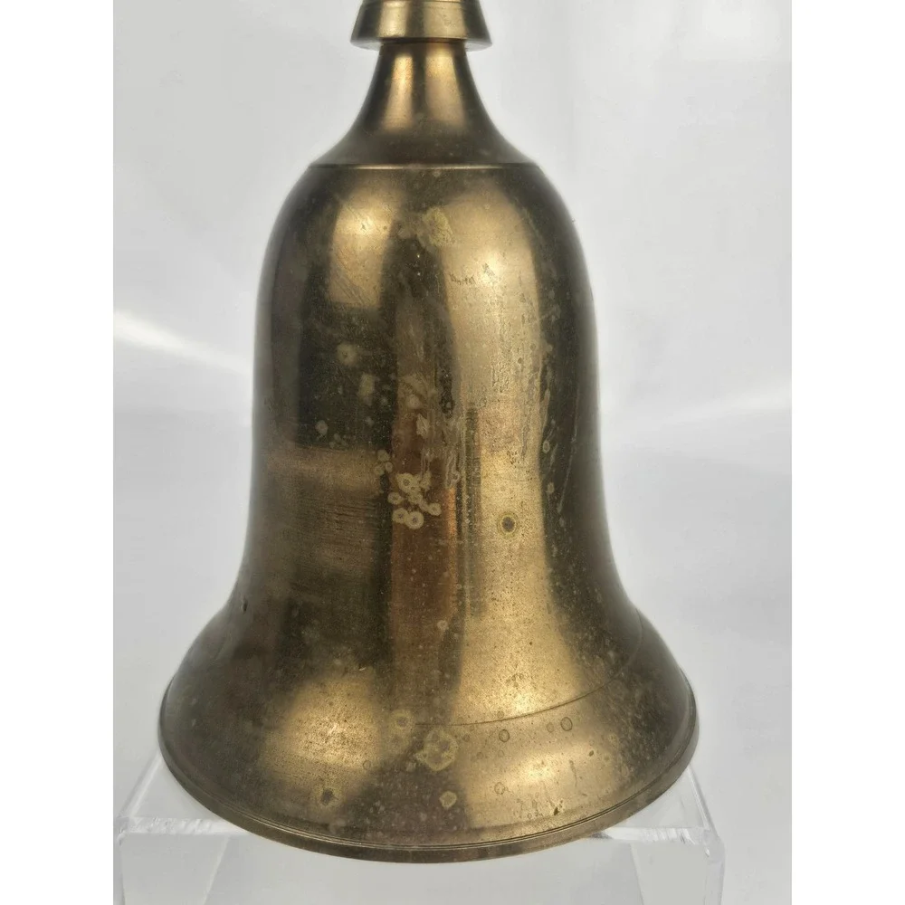 Large Solid Brass Hand Bell 11